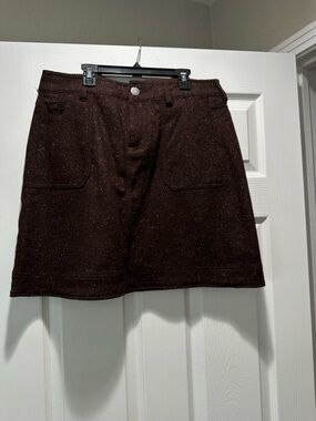 NWT Woolrich Green Label with Brown Tweed Mini Skirt